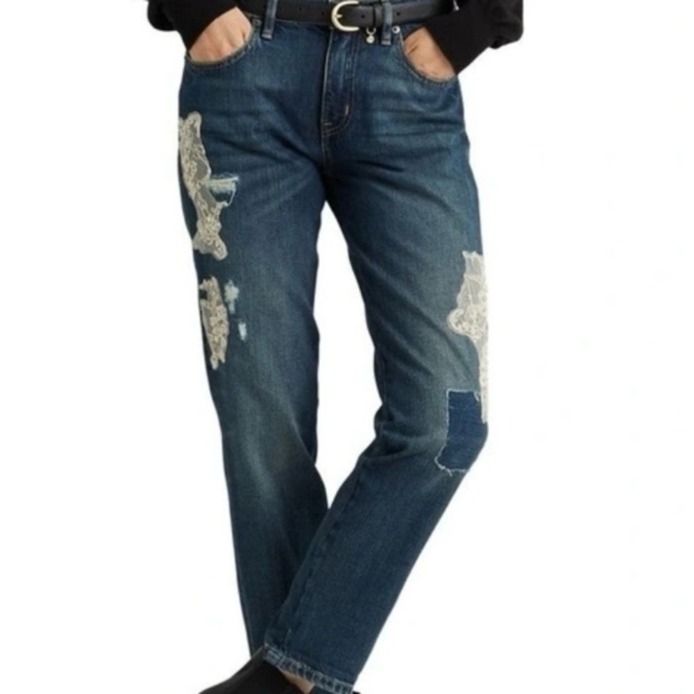 Lauren Ralph Lauren Lace Patchwork
Relaxed Tapered Ankle Jeans